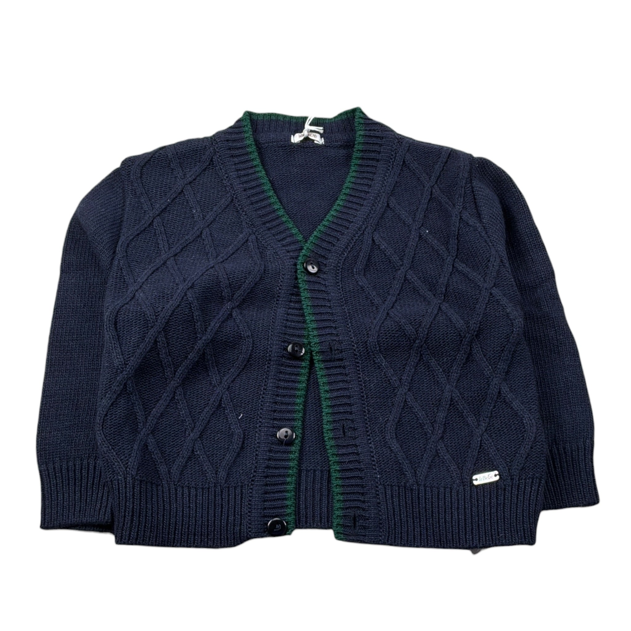Le Bebe' Cardigan tinta unita con Profili In Contrasto Blu per Neonato LBB5175 BLU LE BEBE' 