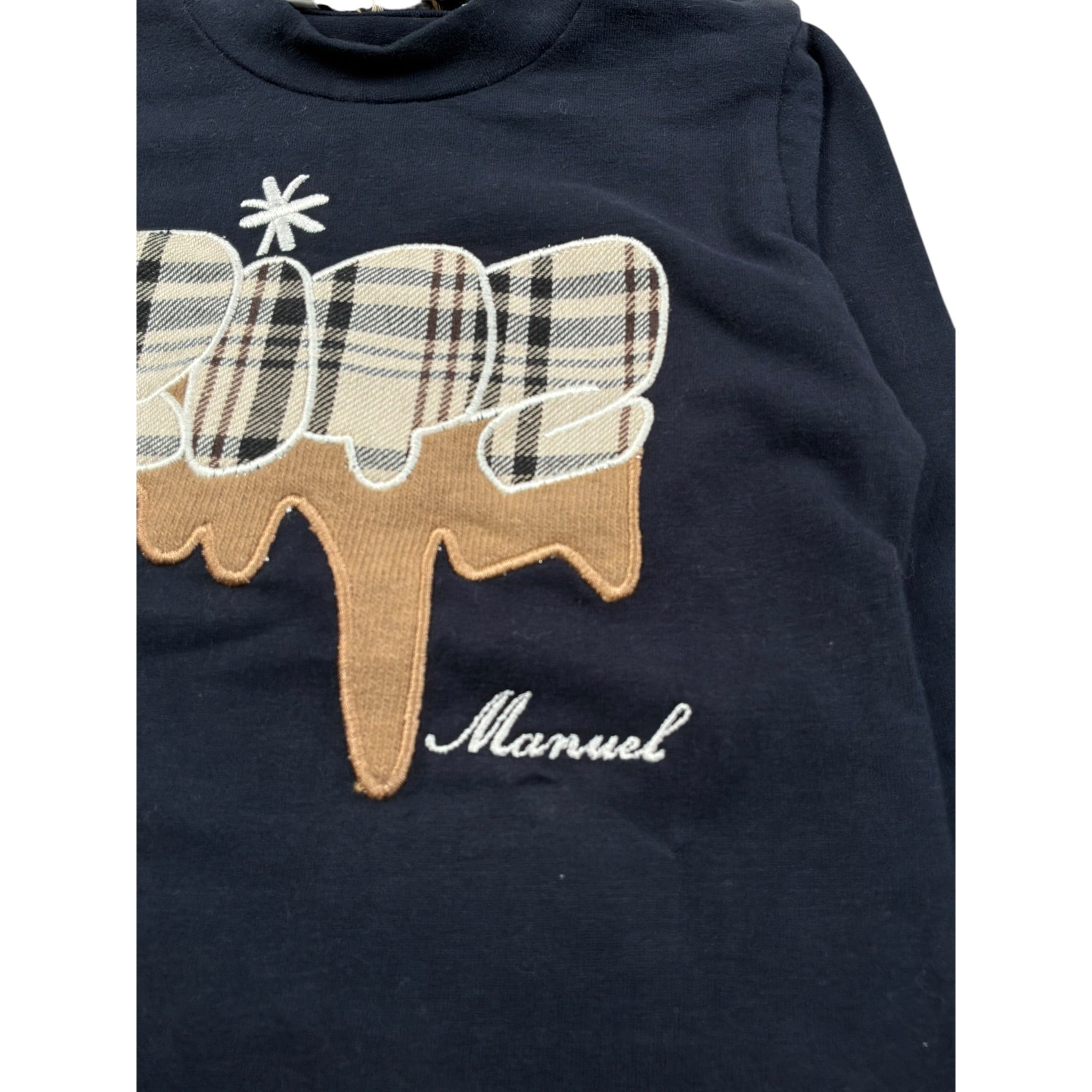 Manuel Ritz Shirt Girocollo tinta unita con Stampa Blu per Neonato MR2802 BLU MANUEL RITZ 