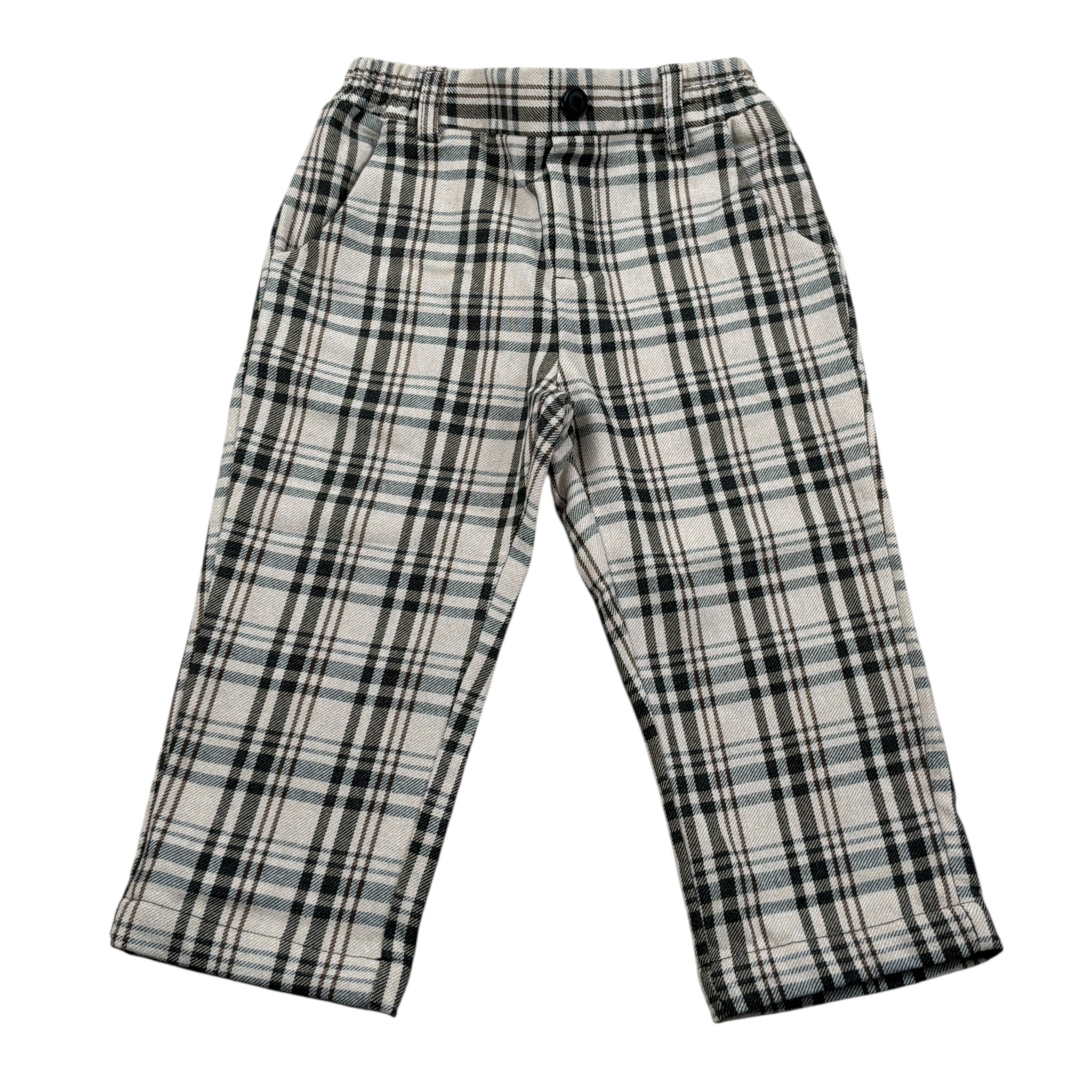 Manuel Ritz Pantalone tinta unita con Elastico In Vita E Fantasia A Quadri Beige per Neonato MR2834X BEIGE MANUEL RITZ 