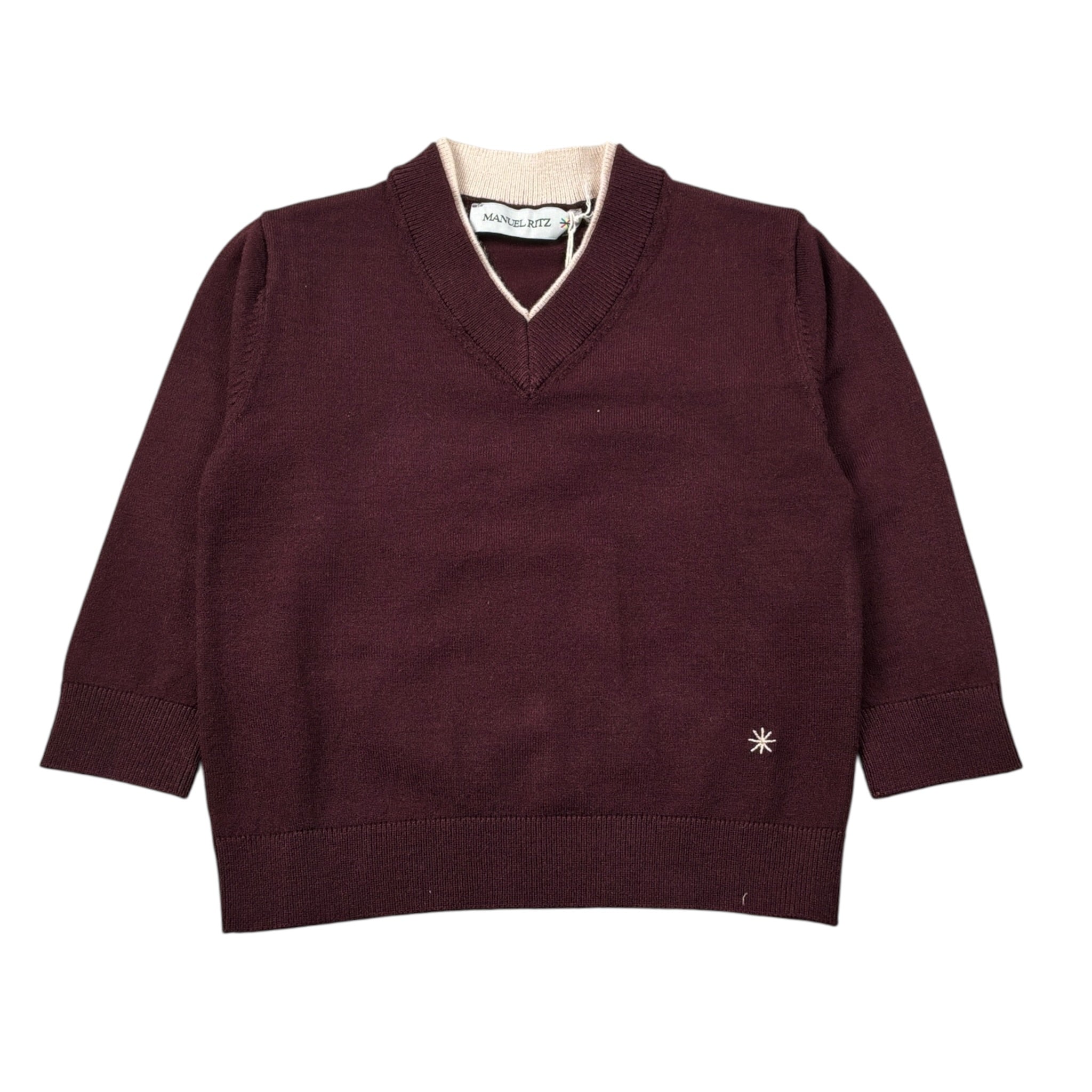 Manuel Ritz Maglia tinta unita Scollo A V Vinaccio per Neonato MR3149NX VINACCIO MANUEL RITZ 