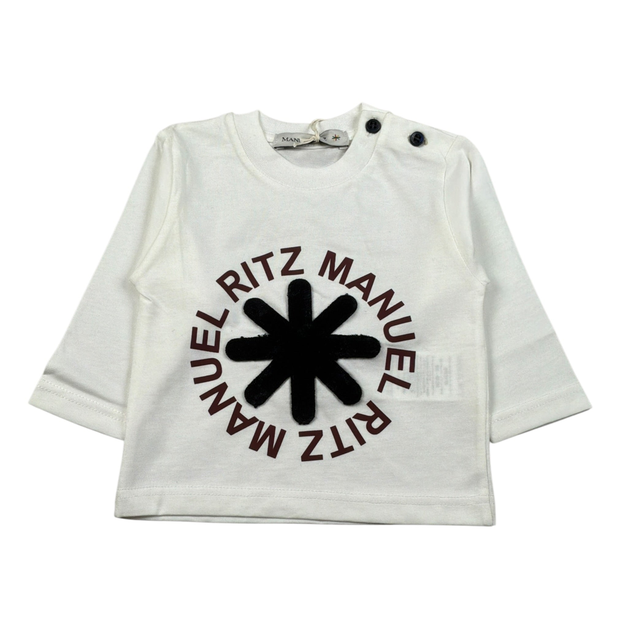 Manuel Ritz Shirt Girocollo tinta unita con Logo Panna per Neonato MR3176NX PANNA MANUEL RITZ 