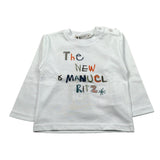 Manuel Ritz Shirt Girocollo tinta unita con Ricami Bianco per Neonato MR3182 BIANCO MANUEL RITZ 