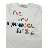 Manuel Ritz Shirt Girocollo tinta unita con Ricami Bianco per Bambino MR3182X BIANCO MANUEL RITZ 