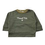 Manuel Ritz Felpa Chiusa Girocollo tinta unita con Logo Verde per Bambino MR3228J VERDE MANUEL RITZ 