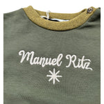 Manuel Ritz Felpa Chiusa Girocollo tinta unita con Logo Verde per Neonato MR3228 VERDE MANUEL RITZ 