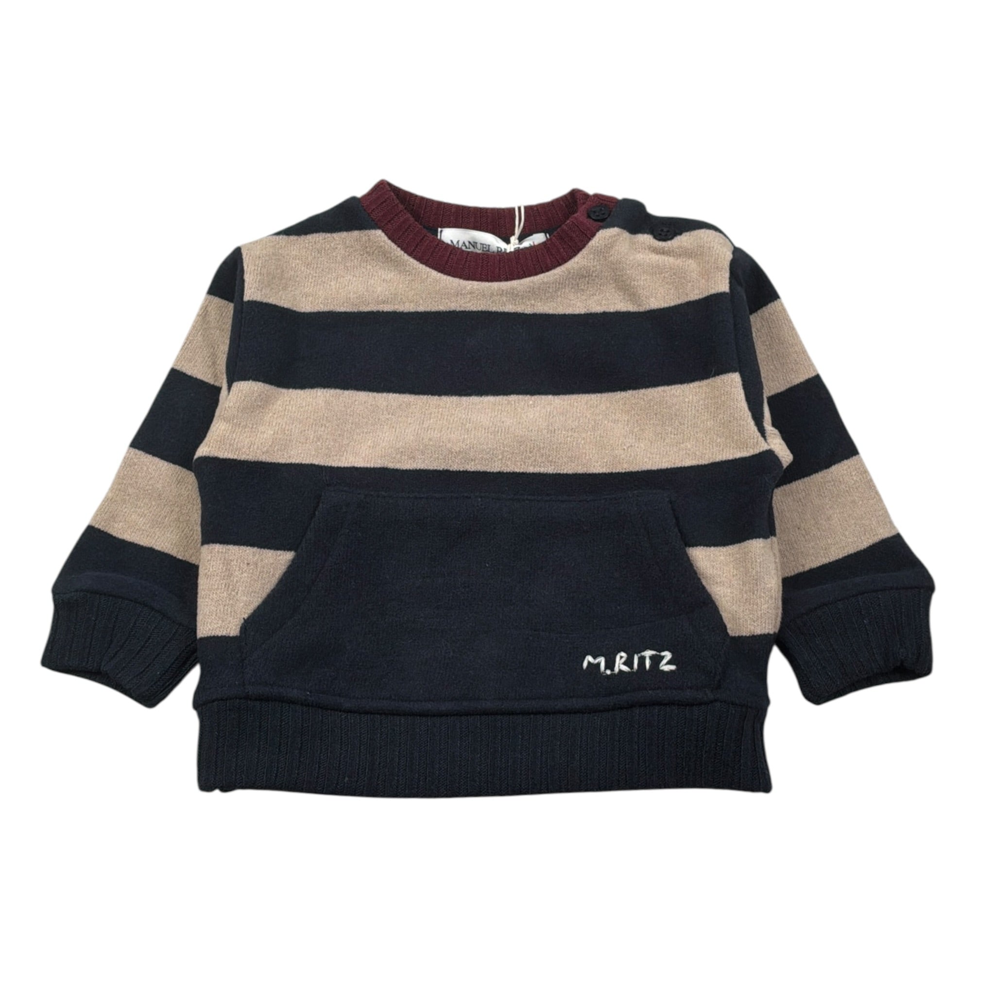 Manuel Ritz Felpa Chiusa Girocollo Bicolore Rosso/Beige per Neonato MR3234XX ROSSO/BEIGE MANUEL RITZ 