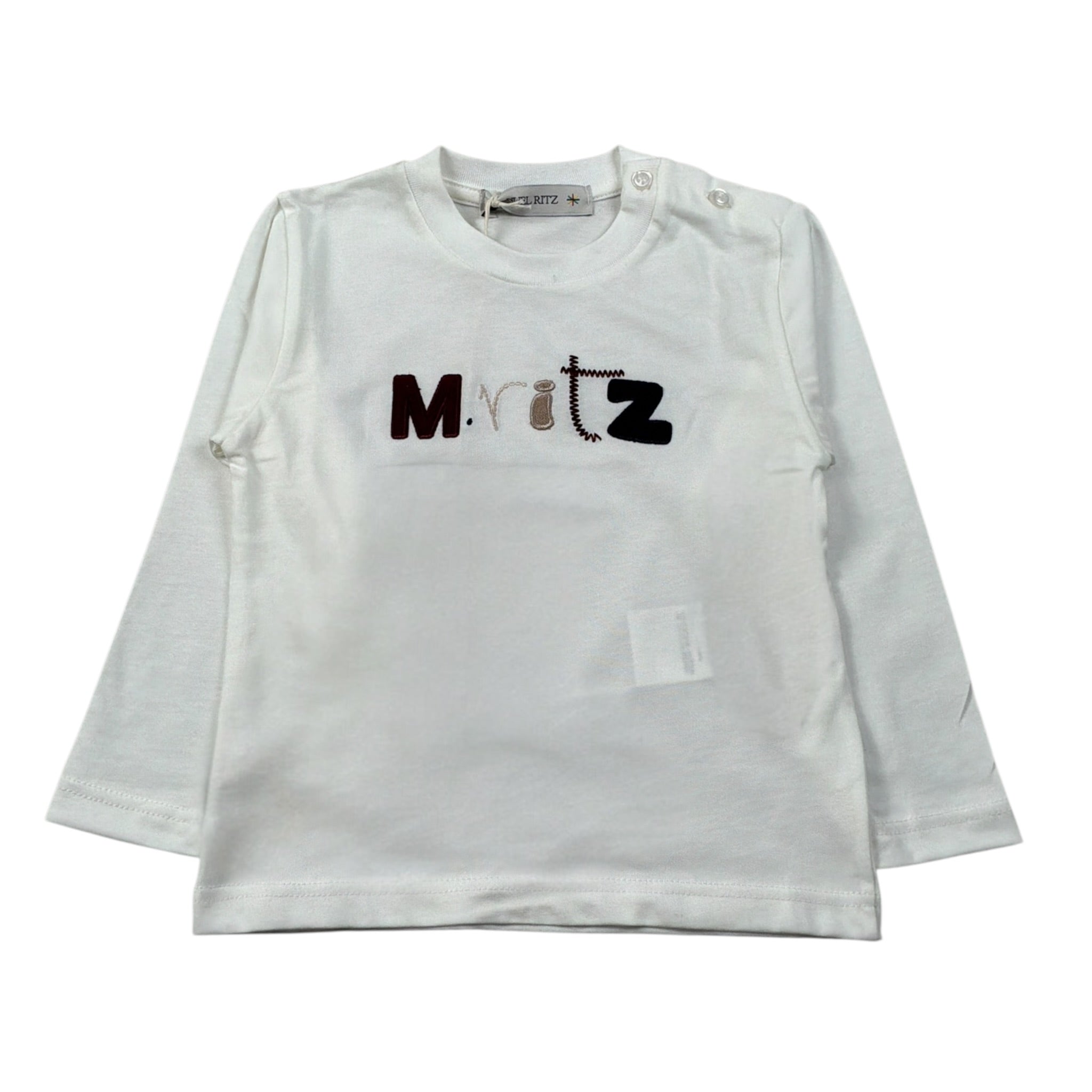 Manuel Ritz Shirt Girocollo tinta unita con Logo Panna per Neonato MR3238N PANNA MANUEL RITZ 