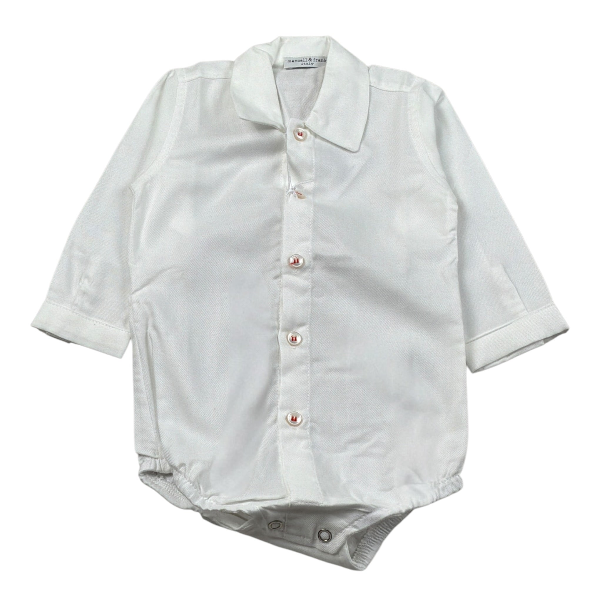 Manuell & Frank Camicia Body tinta unita Manica Lunga Bianco per Neonato CAMBO BIANCO MANUELL & FRANK 