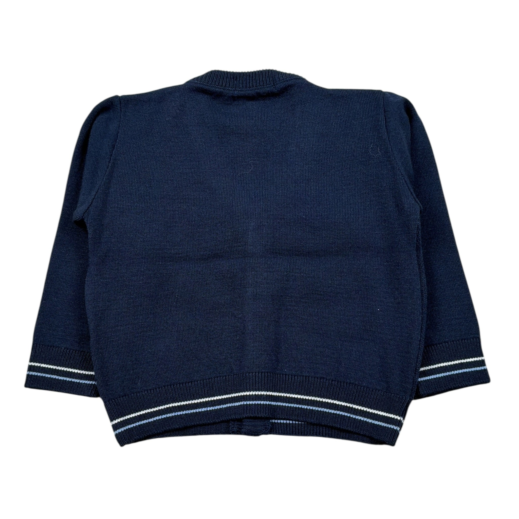 Manuell & Frank Cardigan tinta unita con Ricami Blu per Neonato MF4161I BLU MANUELL & FRANK 
