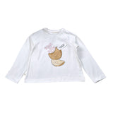 Mapero' Shirt tinta unita con Stampa Bianco per Bambina M32152 BIANCO MAPERO' 
