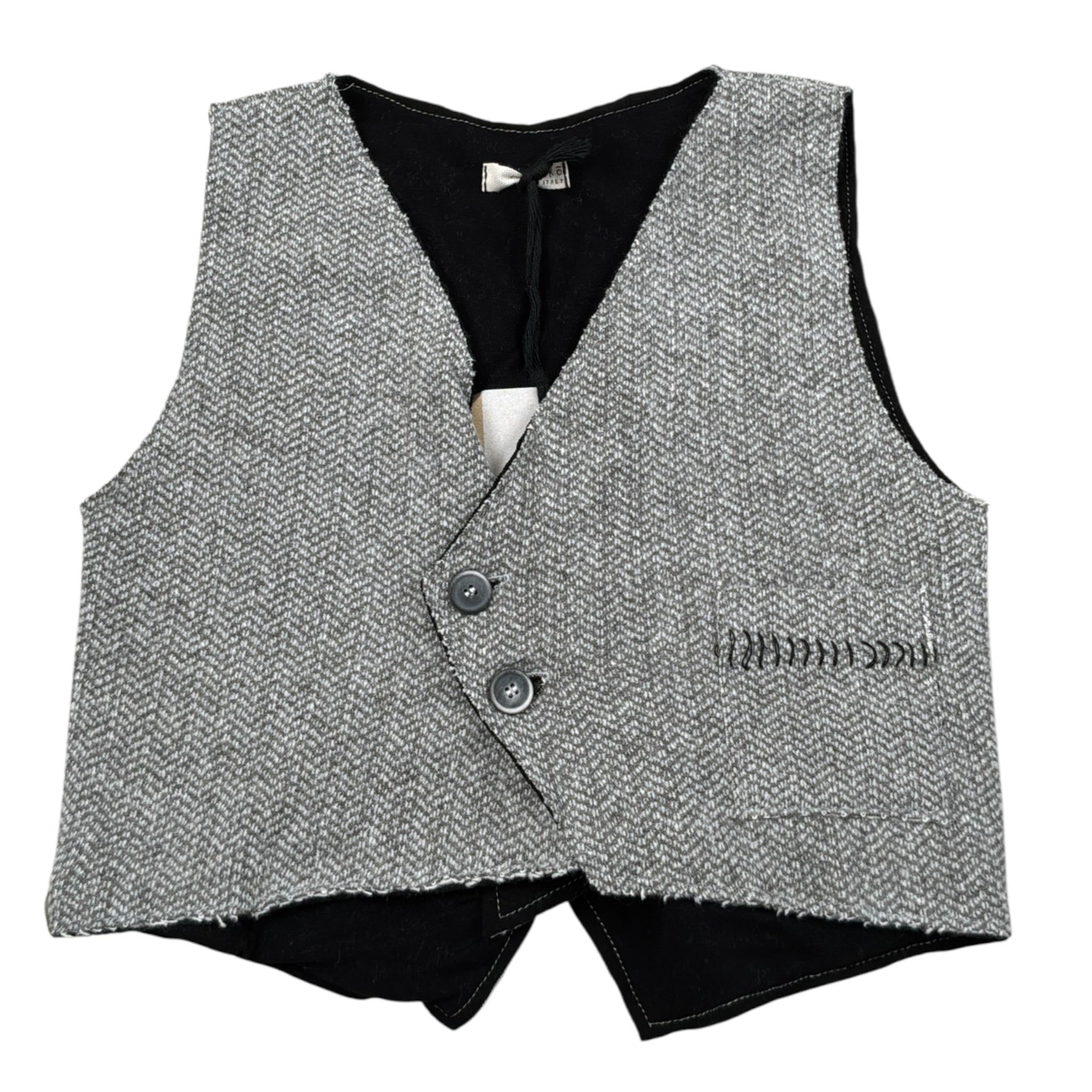 Mapero' Gilet tinta unita con Bottoni Grigio per Bambino M32352 GRIGIO MAPERO' 