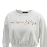 Marc Ellis Felpa tinta unita con Logo Bianco per Bambina JMJST00239 BIANCO MARC ELLIS 
