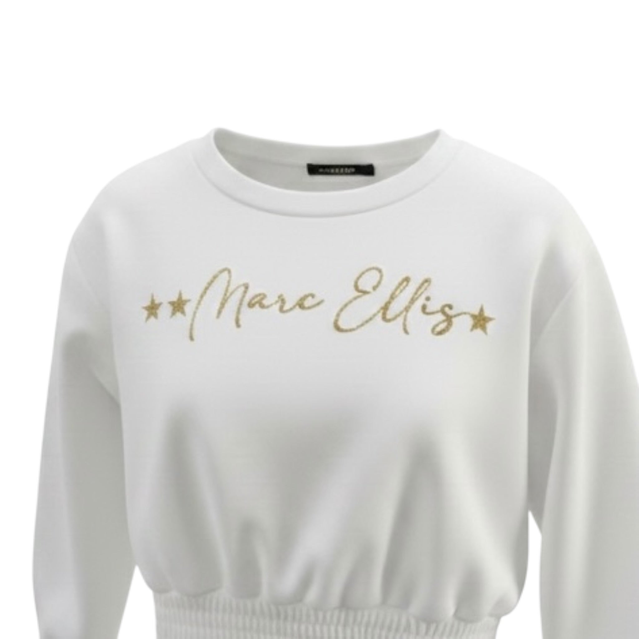 Marc Ellis Felpa tinta unita con Logo Bianco per Bambina JMJST00239 BIANCO MARC ELLIS 