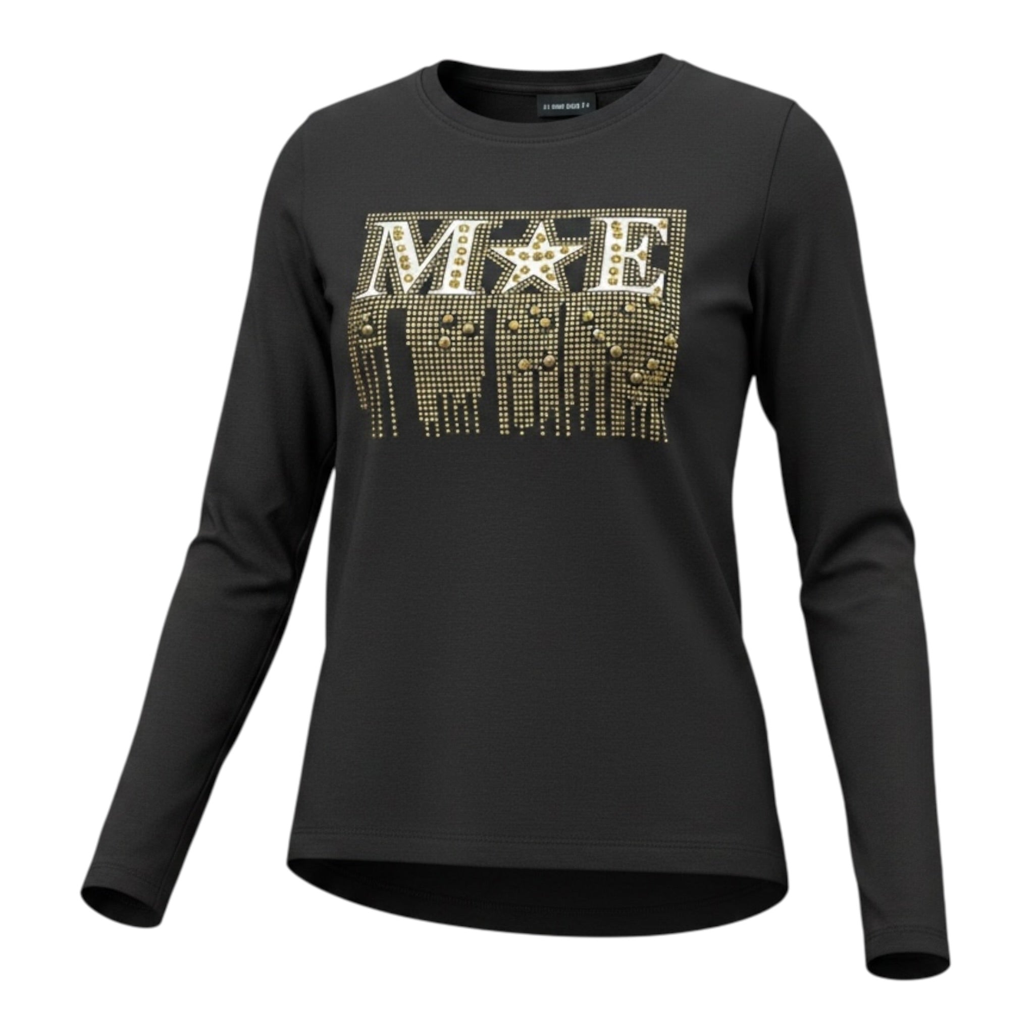 Marc Ellis Shirt tinta unita con Borchie Nero per Bambina JMJTS00168 NERO MARC ELLIS 