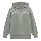 Marcelo Burlon Felpa con Cappuccio tinta unita con Stampa Grigio per Bambino F5CMJBHS072X GRIGIO MARCELO BURLON 