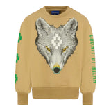 Marcelo Burlon Felpa Chiusa con Cappuccio tinta unita con Logo Cammello per Bambino FCMJBSW075 CAMMELO MARCELO BURLON 