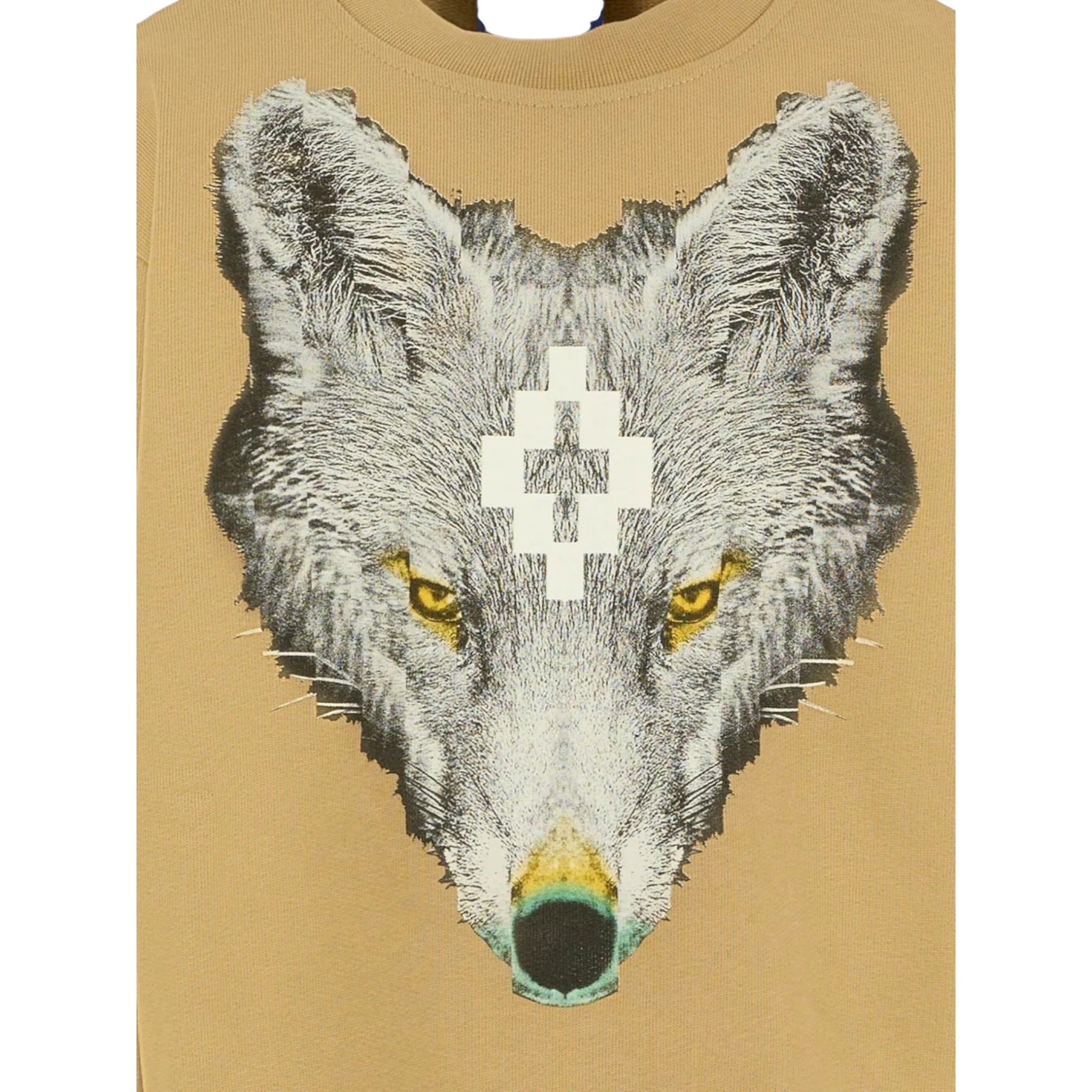 Marcelo Burlon Felpa Chiusa con Cappuccio tinta unita con Logo Cammello per Bambino FCMJBSW075 CAMMELO MARCELO BURLON 