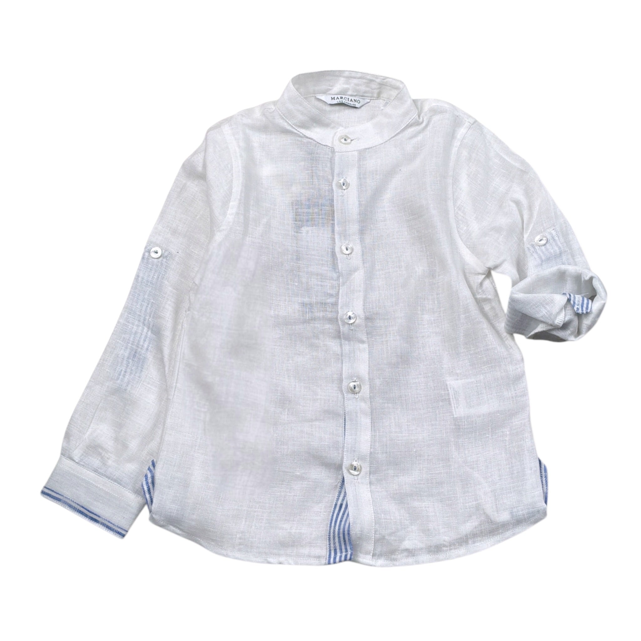 Marciano Camicia tinta unita con Colletto Coreano Bianco per Bambino N91H14WBM50 BIANCO MARCIANO 