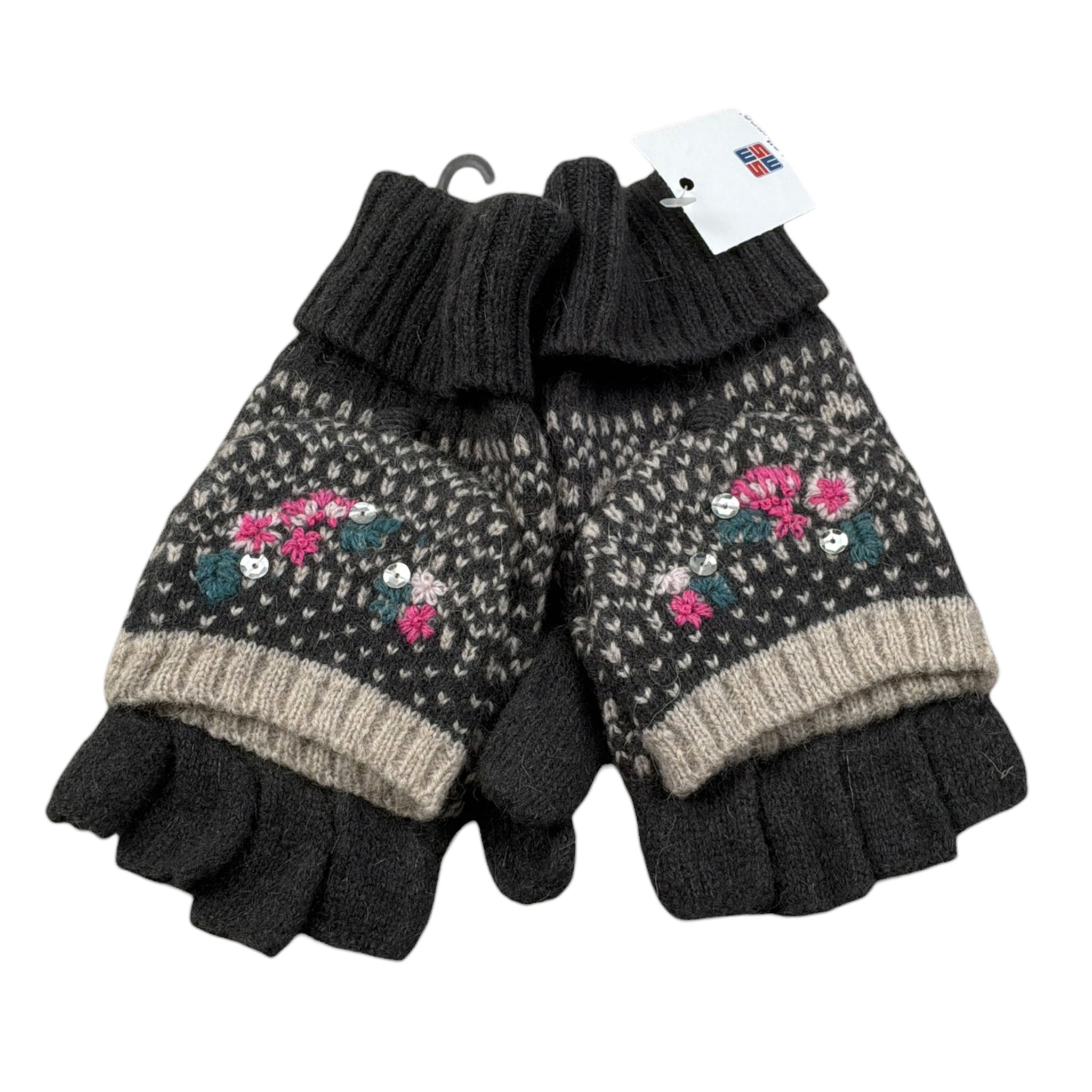 Marini Silvano Guanti tinta unita con Ricami Grigio per Bambina 606607111 GRIGIO MARINI SILVANO 