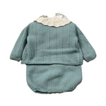 Marlu' Completo 4 Pezzi Pagliaccetto-Cardigan-Camicia-Cappello Verde per Neonata 022111989 VERDE MARLU' 