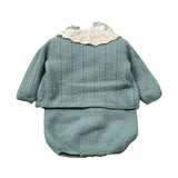 Marlu' Completo 4 Pezzi Pagliaccetto-Cardigan-Camicia-Cappello Verde per Neonata 022111989 VERDE MARLU' 