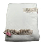 Marlu' Coperta Bicolore con Ricami Panna/Beige per Neonata I1081 PANNA/BEIGE MARLU' 