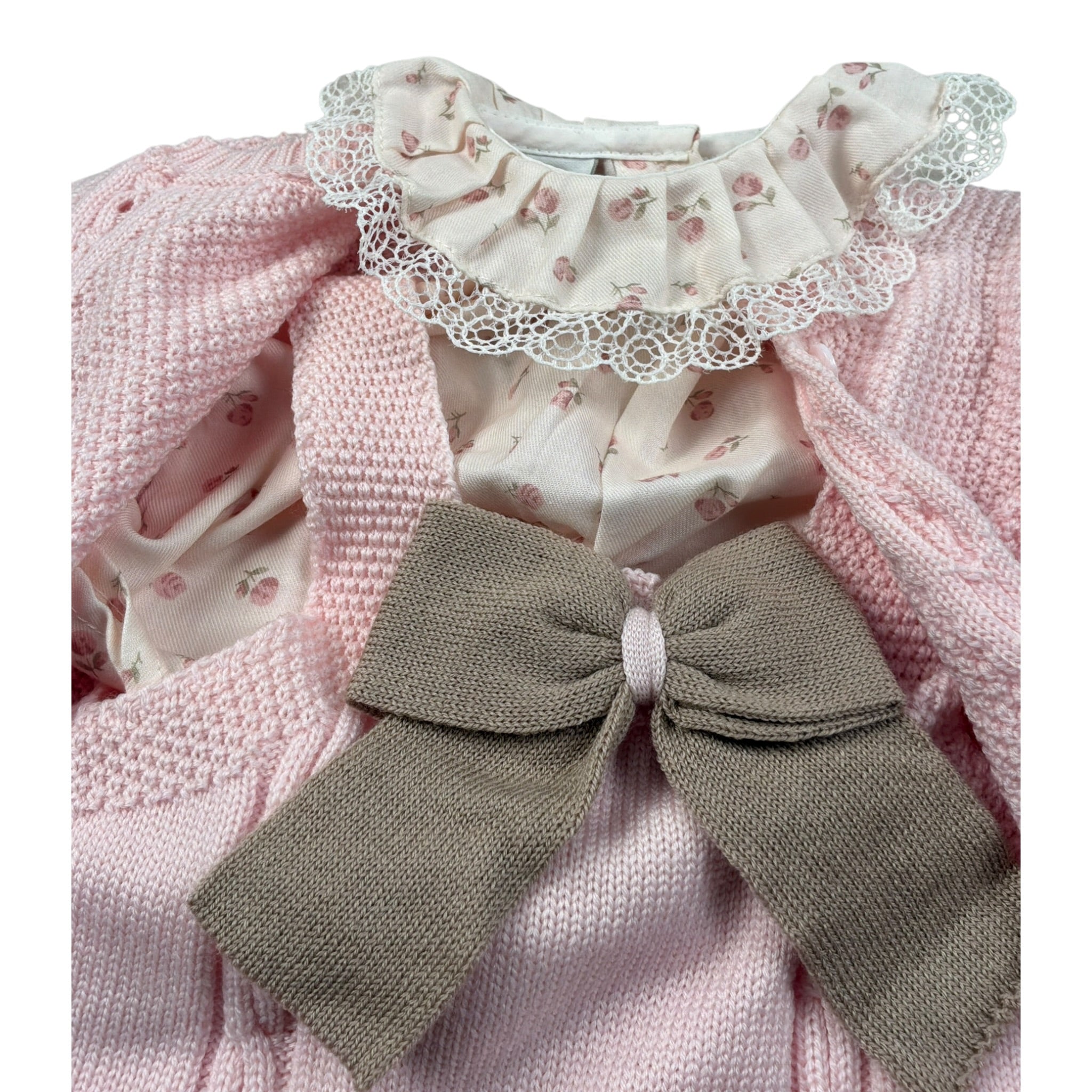 Marlu' Completo 3 Pezzi Cardigan-Salopette-Camicia Rosa per Neonata IB2131 ROSA MARLU' 