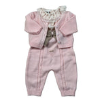 Marlu' Completo 3 Pezzi Cardigan-Salopette-Camicia Rosa per Neonata IB2131 ROSA MARLU' 