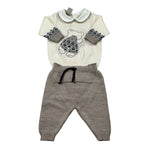 Marlu' Completo 2 Pezzi Maglia-Pantalone Panna per Neonato IB5150 PANNA MARLU' 