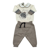 Marlu' Completo 2 Pezzi Maglia-Pantalone Panna per Neonato IB5150 PANNA MARLU' 