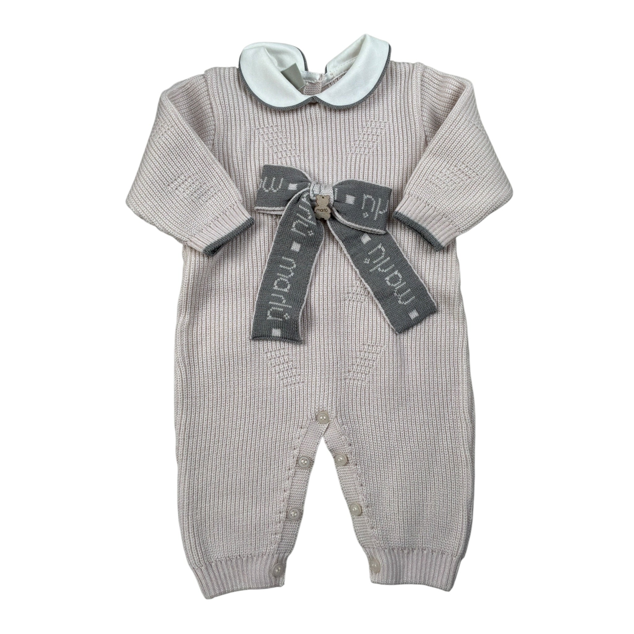 Marlu' Tutina tinta unita con Applicazione Beige per Neonata IB5210 BEIGE MARLU' 