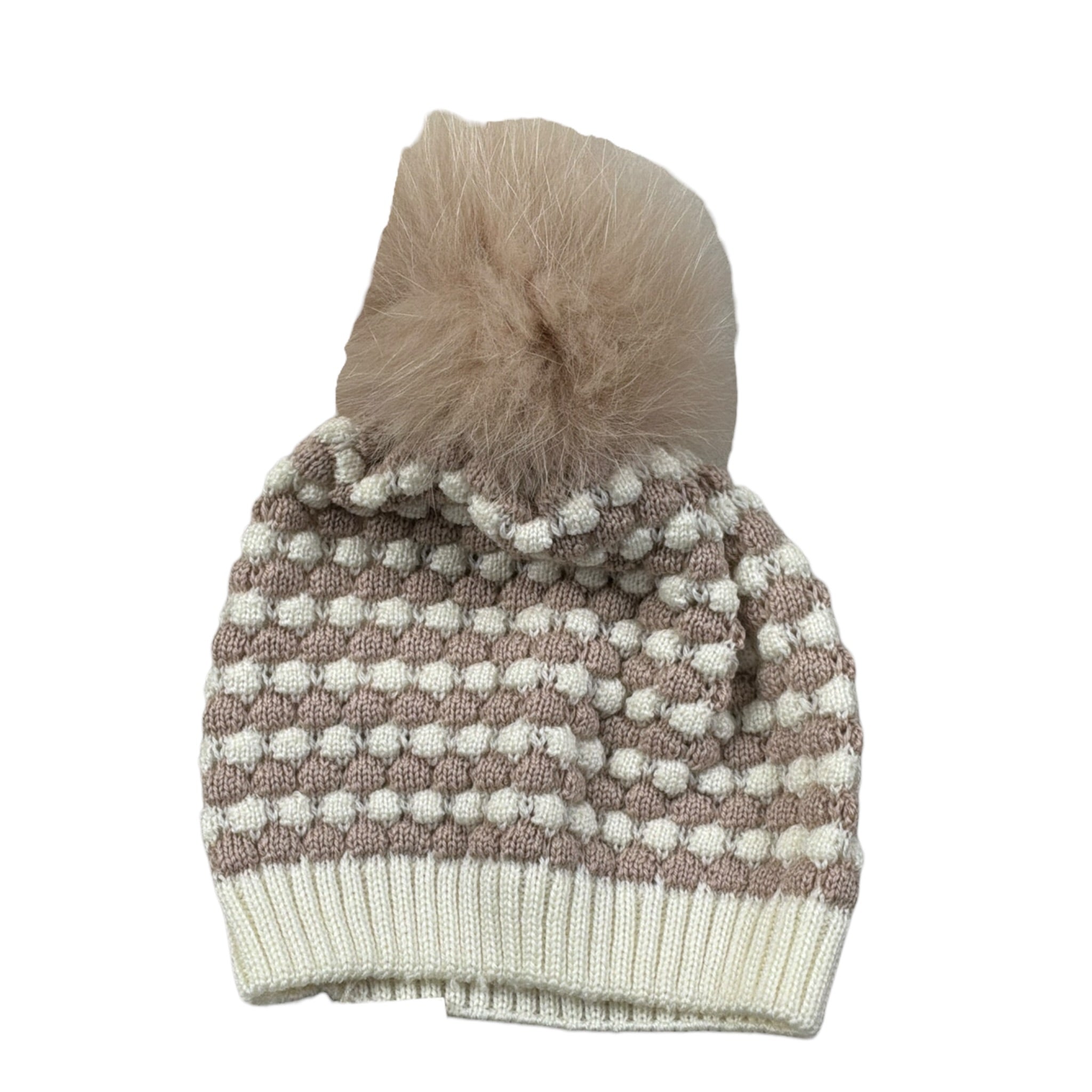 Marlu' Cappello tinta unita con Pon Pon Rosa per Neonata IB5571 ROSA MARLU' 