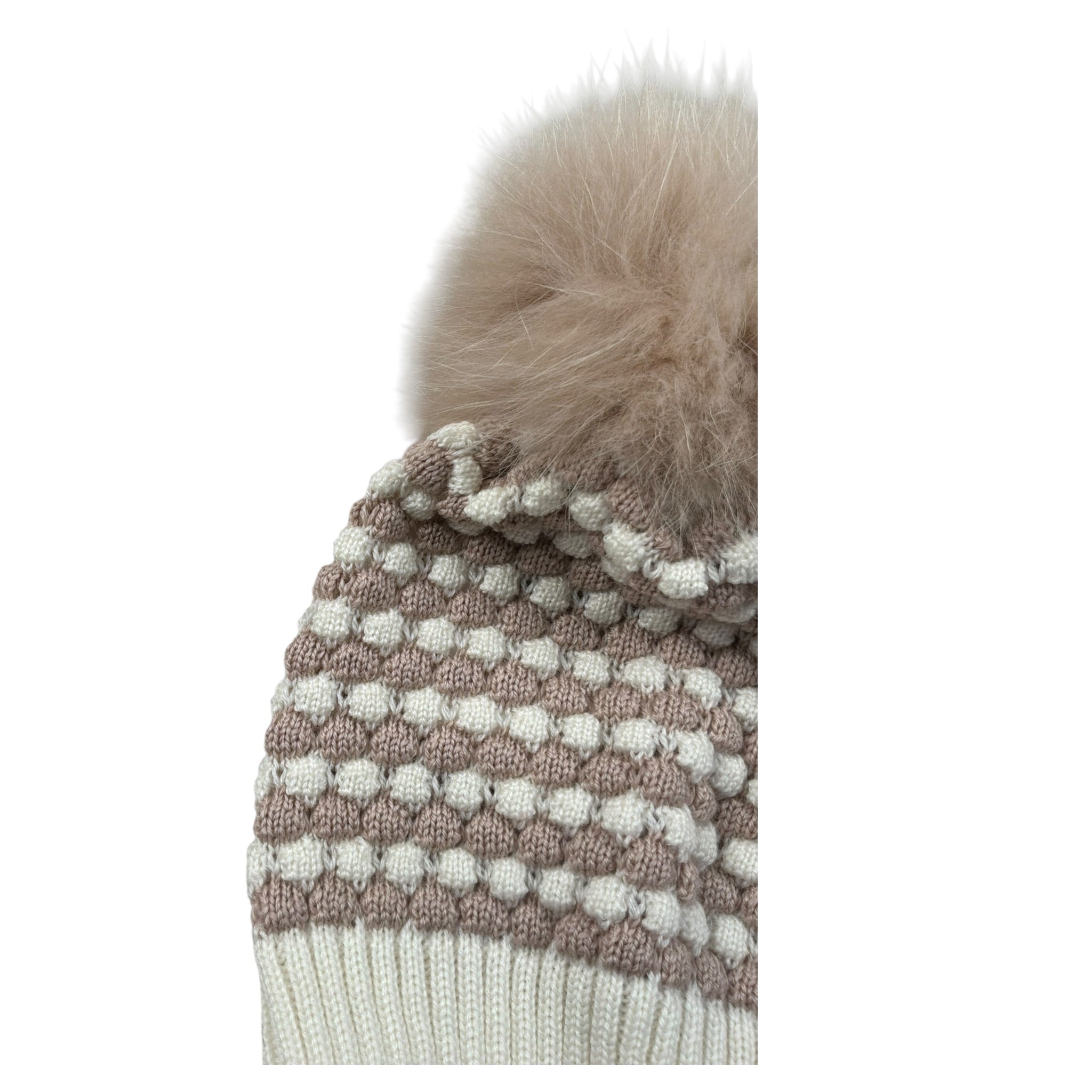 Marlu' Cappello tinta unita con Pon Pon Rosa per Neonata IB5571 ROSA MARLU' 