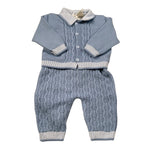 Marlu' Completo 3 Pezzi Salopette-Cardigan-Body Azzurro per Neonato IB6331 AZZURRO MARLU' 