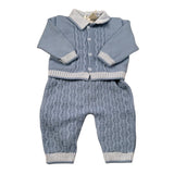 Marlu' Completo 3 Pezzi Salopette-Cardigan-Body Azzurro per Neonato IB6331 AZZURRO MARLU' 