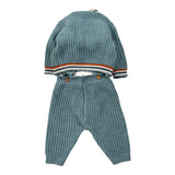 Marlu' Completo 3 Pz Shirt-Salopette-Cardigan Azzurro per Neonato IB7131 AZZURRO MARLU' 