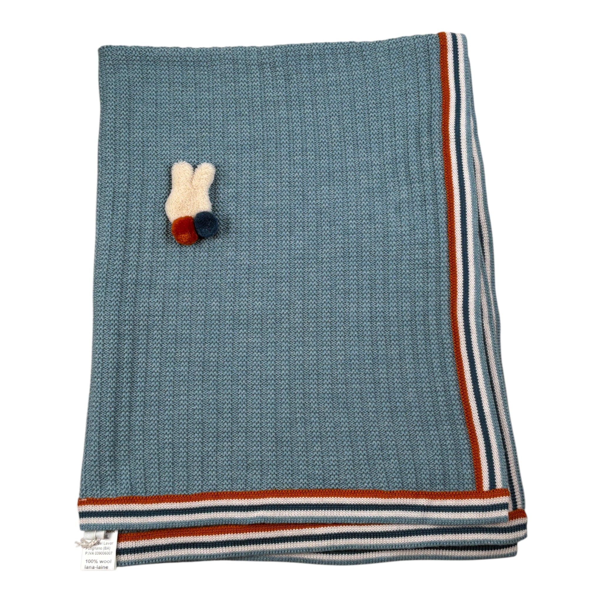 Marlu' Coperta tinta unita con Applicazioni Azzurro per Neonato IB7180 AZZURRO MARLU' 
