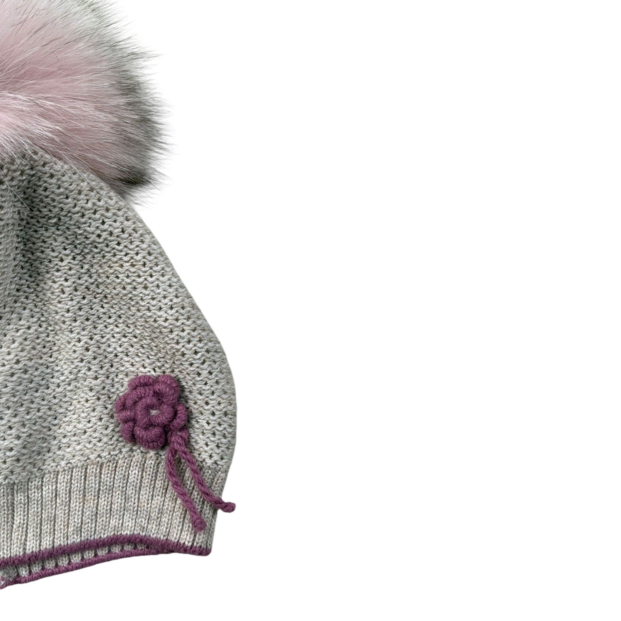 Marlu' Cappello tinta unita con Pon Pon Beige per Neonata IG2971 BEIGE MARLU' 