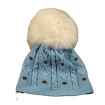 Marlu' Cappello tinta unita con Pon Pon Azzurro per Neonato IG5271 AZZURRO MARLU' 