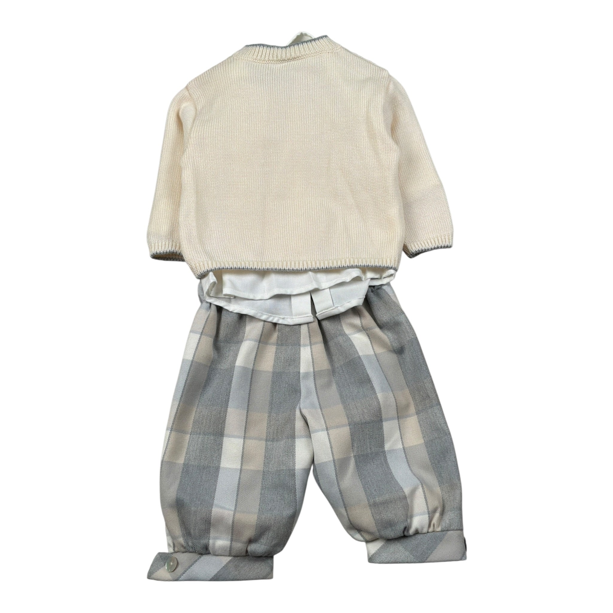 Marlu' Completo 4 Pezzi Cardigan-Camicia-Pantalone-Papillon Panna per Neonato IH71460 PANNA MARLU' 
