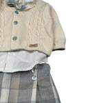 Marlu' Completo 4 Pezzi Cardigan-Camicia-Pantalone-Papillon Panna per Neonato IH71460 PANNA MARLU' 