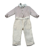 Marlu' Completo 4 Pezzi Cardigan-Camicia-Pantalone-Papillon Beige per Neonato IK20760BISL BEIGE MARLU' 