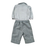 Marlu' Completo 4 Pezzi Cardigan-Camicia-Pantalone-Papillon Azzurro per Neonato IK21060 AZZURRO MARLU' 