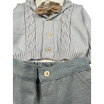 Marlu' Completo 4 Pezzi Cardigan-Camicia-Pantalone-Papillon Azzurro per Neonato IK21060 AZZURRO MARLU' 