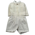 Marlu' Completo 4 Pezzi Cardigan-Camicia-Bermuda-Papillon Panna per Neonato IM20260 PANNA MARLU' 