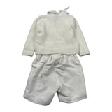 Marlu' Completo 4 Pezzi Cardigan-Camicia-Bermuda-Papillon Panna per Neonato IM20260 PANNA MARLU' 