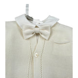 Marlu' Completo 4 Pezzi Cardigan-Camicia-Bermuda-Papillon Panna per Neonato IM20260 PANNA MARLU' 