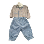 Marlu' Completo 4 Pezzi Cardigan-Camicia-Pantalone-Papillon Grigio/Azzurro per Neonato IM21160 GRIGIO/AZZURRO MARLU' 