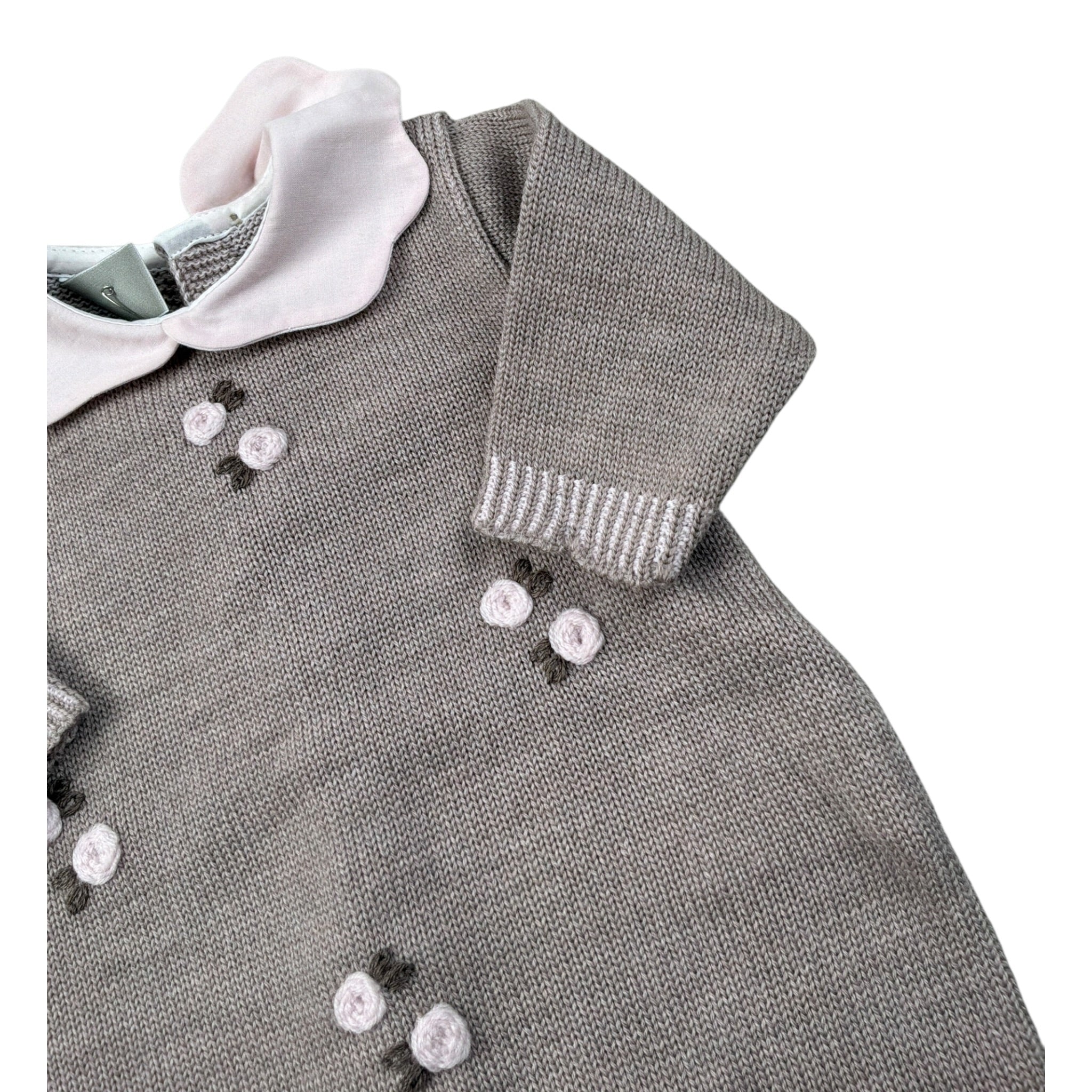 Marlu' Tutina tinta unita con Colletto E Applicazioni Beige per Neonata IN1010 BEIGE MARLU' 