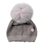 Marlu' Cappello tinta unita con Pon Pon Beige per Neonata IN1071 BEIGE MARLU' 